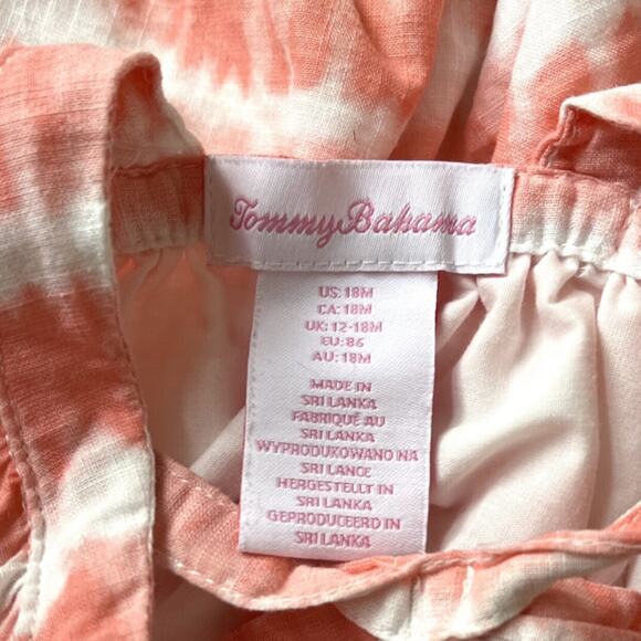 Baby/Toddler Peach Tie-Dye Romper & Headband Set 12-18mos Summer Beach - Picture 2 of 3